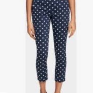 Tommy Hilfiger 18 Crop Polka Dotted Denim Jeans Pants Blue White